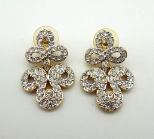 Swarovski Schwan ganz klar Kristall Ohrring Twist Kleeblatt klassisch - Bild 1 von 6