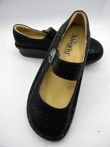 Alegria PAL-530 Paloma Black Dazzler Leather Mary Jane Clogs Size EU 37 - Picture 1 of 16