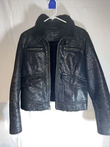 Vintage Sean John Youth Black Size L Faux Shearling Lined Jacket Dry Clean Only - Picture 1 of 12