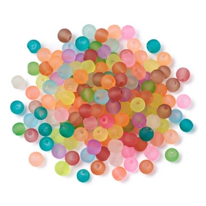 500 un. cuentas de vidrio transparente coloridas cuentas sueltas lisas esmeriladas redondas 4 ~ 4.5 mm - Imagen 1 de 5