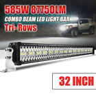 Tri-row 32Inch Led Light bar Driving lamp for Tractor Boat OffRoad 4WD 4x4 Truck
