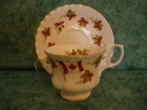 ROYAL ALBERT BONE CHINA PEDESTAL TEACUP & SAUCER"FROM SEA TO SEA"~CANADA~ENGLAND - Bild 1 von 8