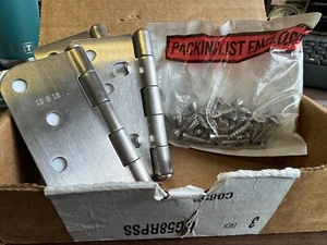Quantité de 3 charnières neuves Therma-Tru 4" auto-alignées en acier inoxydable nickel brossé - Photo 1/1