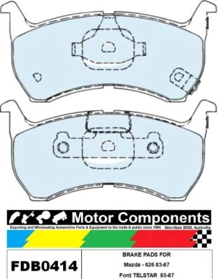 BRAKE PADS FDB0414M TO SUIT Mazda - 626 83-87, Ford TELSTAR  85-87 — 第 1/2 张图片