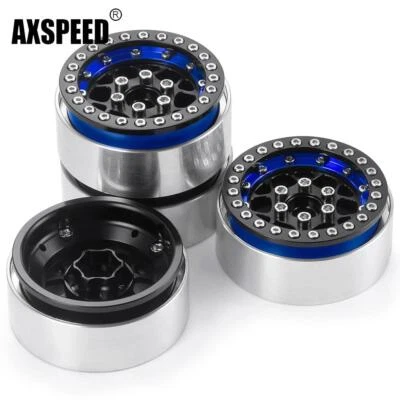 AXSPEED 4x 1.9" Felgen Metall Beadlock Wheel Rims Für 1/10 RC SCX10 TRX4 D90 etc - Bild 1 von 4