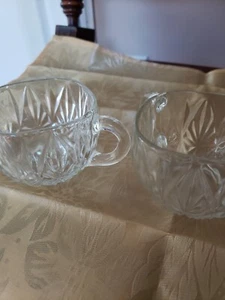 Vintage Hazel Atlas Williamsport Set of 2 Clear Square Punch Cups 2.5" T/3 1/8 W - Picture 1 of 19