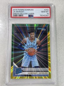 2019-20 Ja Morant Panini Donruss Green And Yellow Rated Rookie Laser PSA 10 💎