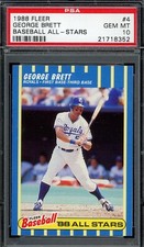 1988 Fleer Baseball All-stars Baseball #4 George Brett PSA 10