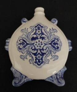 Fiole gourde faïence Gien décor renaissance seconde moitié XXème - Imagen 1 de 6