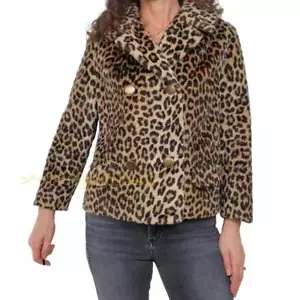 KILAMANJARO Sydney Blumenthal taglia L grande pelliccia sintetica leopardata vintage - Foto 1 di 12