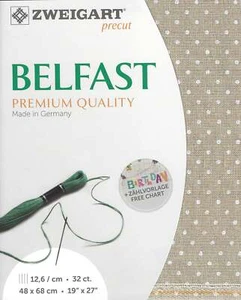 Zweigart Precut Belfast 32 count Raw linen, white dots 3609/5379 - Picture 1 of 1