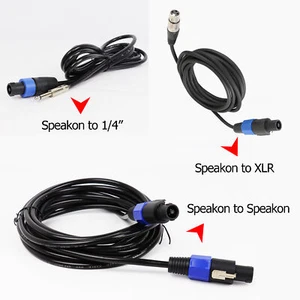 10 20 50 Feet Speakon Cable with 3 Pin XLR OR 1/4" Connection Copper Audio Wire - Picture 1 of 10