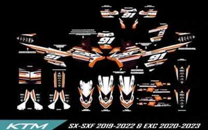 Graphic Kit Vinyl Wrap Decals Sticker motocross SX, SXF, XCF 2023+ KTM MX - Bild 1 von 4