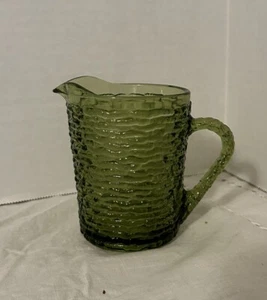 Vintage Anchor Hocking Avocado Green Soreno Creamer Small Pitcher Lot G13 - Picture 1 of 4