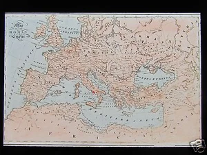 Glass Magic Lantern Slide MAP OF THE ROMAN EMPIRE C1910 ROMANS - Picture 1 of 2