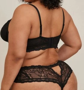 Torrid Sexy Black High-Waist Cutout Back Lace Thong Panty Plus Size 3X, 22/24 - Picture 1 of 6