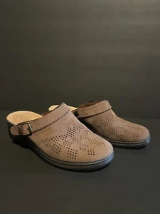 Fly Flot Womens Size 39/8.5-US Leather Mules Clog Comfort Shoes Strap Italy - Picture 1 of 11