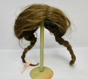Antique brunette human hair wig 35 cm / 13,77 inch antique doll French/German #3 - Picture 1 of 4