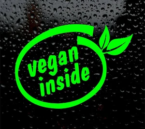 Calcomanía vegana pegatina autos animal surf cámper viaje amor paz calavera doblada hippy - Imagen 1 de 5