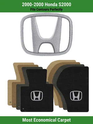 Alfombrillas delanteras Lloyd Velourtex para '00 Honda S'00 con Honda H plateadas sobre negras Foto 1 de 4