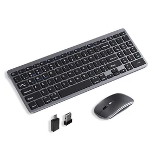 Dual-Mode Wireless Keyboard and Mouse Combo Rechargeable 2.4G/Bluetooth Keybo... - Picture 1 of 7