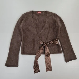 Monsoon Womens Cardigan Brown 12 UK Angora Soft Cosy Lightweight Belted - Picture 1 of 7