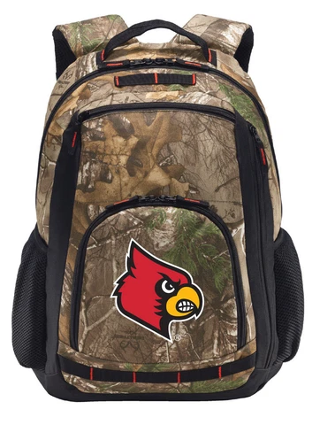 Louisville Cardinals Camo Backpack REALTREE University of Louisville Laptop Bag Cover