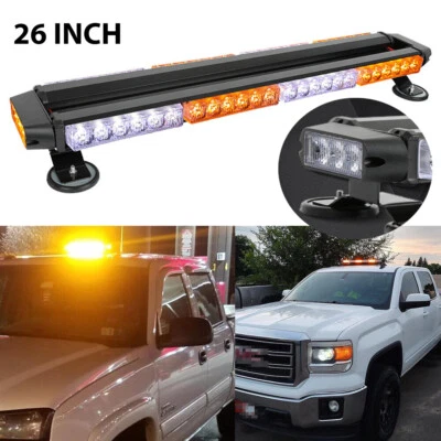 Barra de luz estroboscópica LED de 26 pulgadas para techo doble lado ámbar blanco para Toyota Tundra Foto 1 de 4