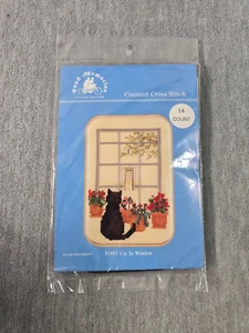 Fond Memories Counted Cross Stitch Light Switch Cover Kit Cat in Window S1401 - Picture 1 of 2