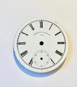 American Watch Co Waltham 16s Pocket Watch Dial Enamel Roman Numerals - Picture 1 of 3