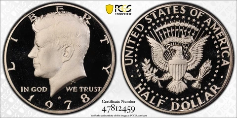1978 S 50C KENNEDY HALF DOLLAR PCGS PR69DCAM Protected by Gold Shield & TrueView Cover