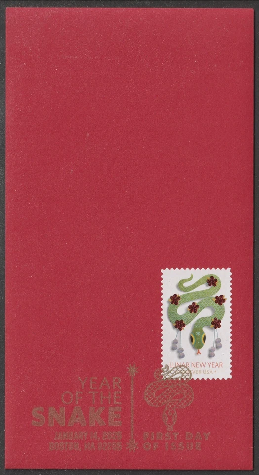 US 5952 Lunar New Year Snake Red Money Envelope FDC 2025 - Image 1 of 1