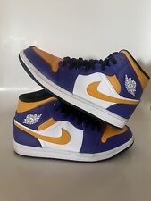 Nike Air Jordan 1 Mid 'Lakers Purple' - Size US 8 Great Conditon