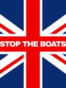 Personalised STOP THE BOATS Metal Sign - Custom Reform sign. 5X8 Inch 4 Eyelets. - Picture 1 of 1