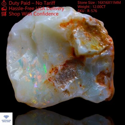 Piedra preciosa de ópalo de fuego natural 12,00 quilates suelta diseñador áspero Australia 16x16x11 mm Foto 1 de 4