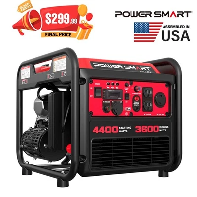 PowerSmart 4400W Gas Inverter Generator, 223cc OHV Engine, 120V Output, Recoil