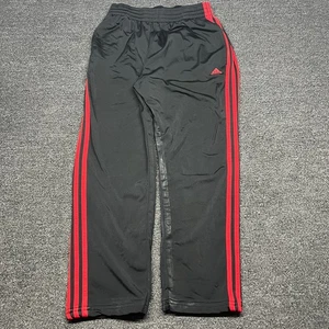 Adidas Track Pant Mens Large Black/Red Running Soccer Training Sportwear Y2k 90s - Picture 1 of 14