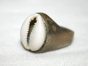 Vintage Puka Muschel Ring Inseln Muschel Kauri Hawaii Samoa Tonga Luau Mode selten - Bild 1 von 10
