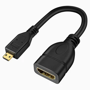 Micro HDMI Adapter Micro HDMI Stecker auf HDMI Buchse Kabel Audio Video 15cm - Afbeelding 1 van 6