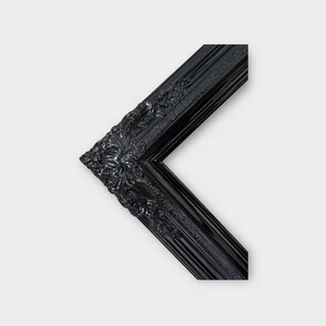 20 x 24 In Stock-Traditional compo Xl ornate corners wood frame,HIGH GLOSS BLACK - Picture 1 of 11