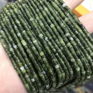 Cuentas espaciadoras de disco Heishi de jade verde sur natural de 2x3 mm para hacer joyas hágalo usted mismo - Imagen 1 de 6