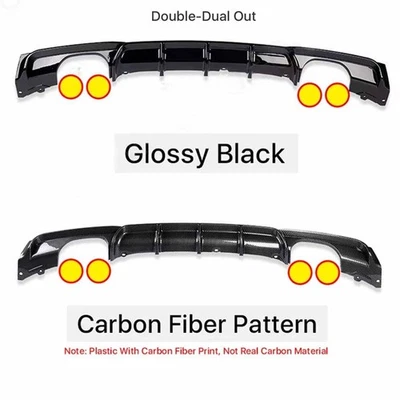 Rear Bumper Diffuser with Quad Tips Exhaust For BMW F30 F31 328i M-Sport 2012-19 — 第 1/2 张图片