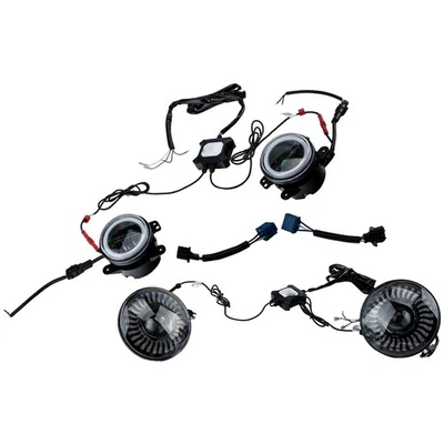 4 Pieces 7 inch LED RGB 60W/30W Fog Light For Land Rover For Jeep JK LJ TJ 2004 Foto 1 de 4