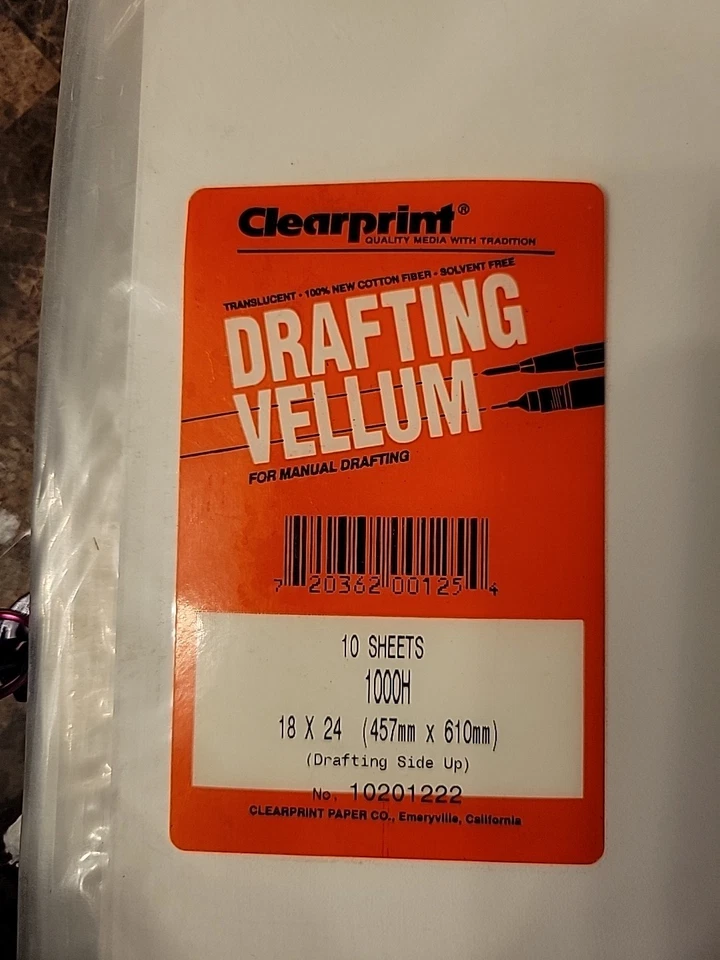 Nuevo de Lote Antiguo - Dibujo y Diseño Transparente Vitela Desvanecida 16 lb - 10 Hojas 18x24 Foto 1 de 4
