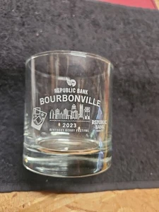 2023 Kentucky Derby ● Bourbonville ● Rocks Bar Glass ●Pre-owned ● Unique  - Picture 1 of 9