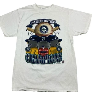 Vintage Seattle Mariners 1997 MLB AL division champions T-shirt men’s medium - Picture 1 of 6