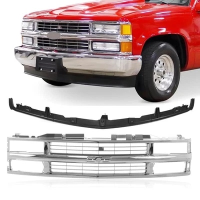 Bumper Filler Chrome Grille Kit For 1994-1999 Chevy C1500 K1500 1995-2000 Tahoe - Image 1 of 4