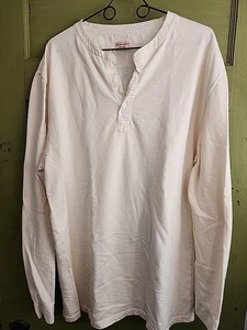 Maglia Homespun J Crew Coalminer Henley cotone bianco sporco beige uomo XL - Foto 1 di 13