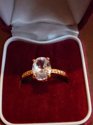 1 CT Diamond ,18ct Gold Plated On Sterling Silver Ring - Image 1 of 3