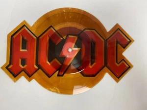 AC/DC Guns For Hire - 'Tea-Stained' 1983 UK Shaped Picture Disc Untested - Picture 1 of 4